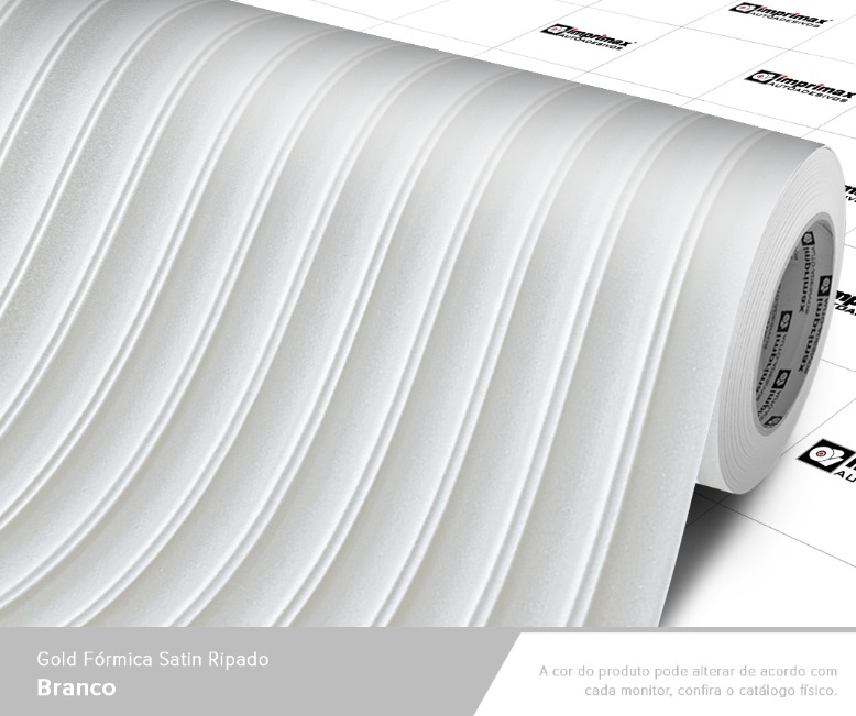 ADESIVO GOLD FORMICA SATIN RIPADO BRANCO  1,22 mts largura