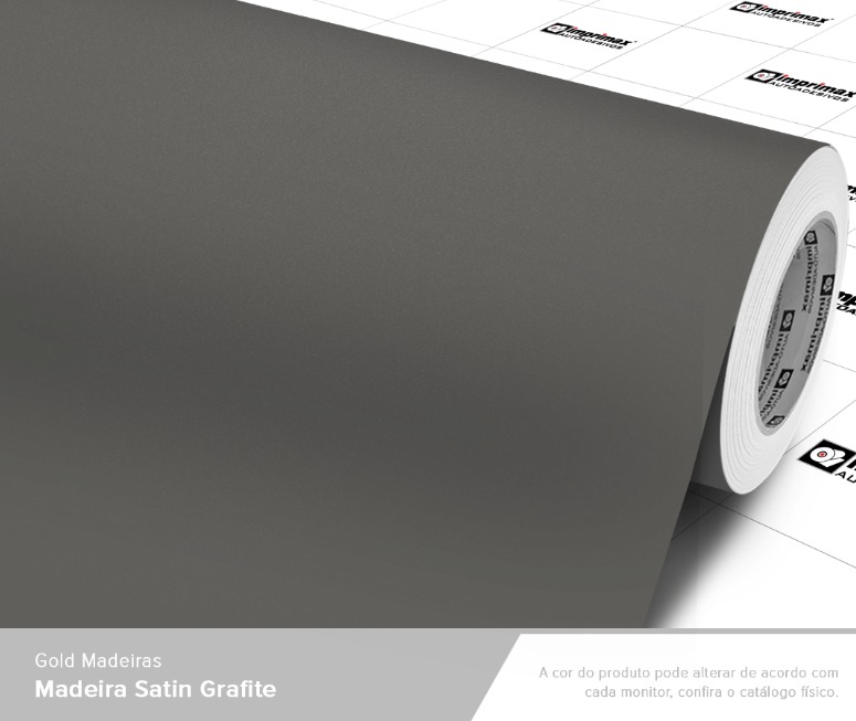 ADESIVO GOLD MADEIRA SATIN GRAFITE 1,22 mts largura