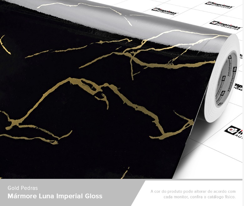 ADESIVO GOLD PEDRAS MARMORE LUNA IMPERIAL GLOSS - 1,22 largura