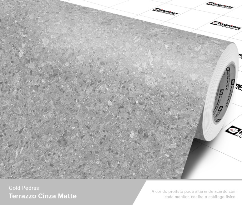 ADESIVO GOLD PEDRAS TERRAZO CINZA MATTE (GRANILITE) - 1,22 largura