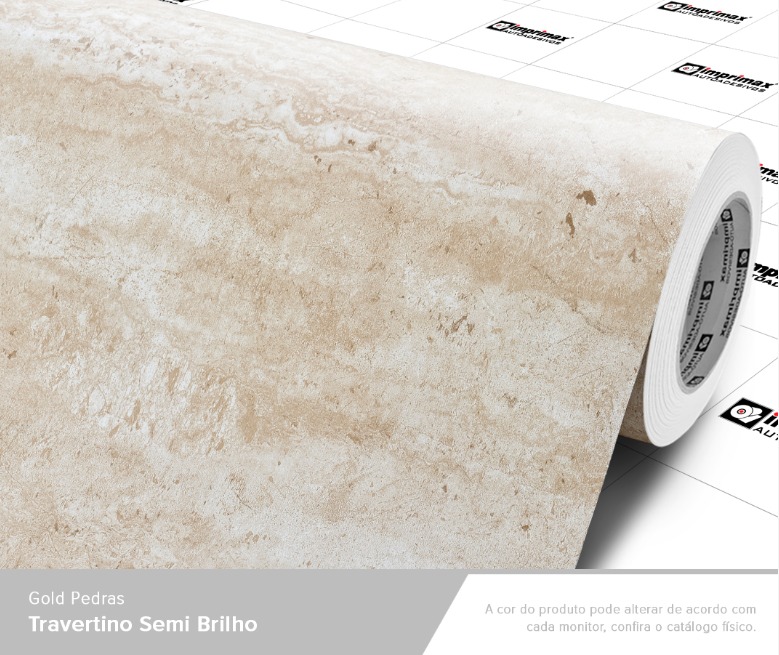 ADESIVO GOLD PEDRAS MARMORE TRAVERTINO SEMI BRILHO - 1,22 largura