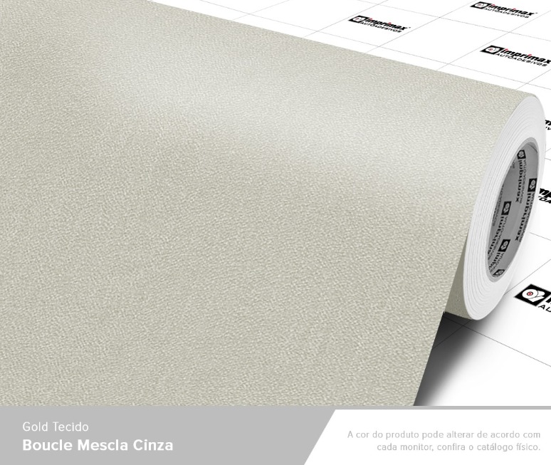 ADESIVO GOLD TECIDO BOUCLE MESCLA CINZA - 1,22 largura