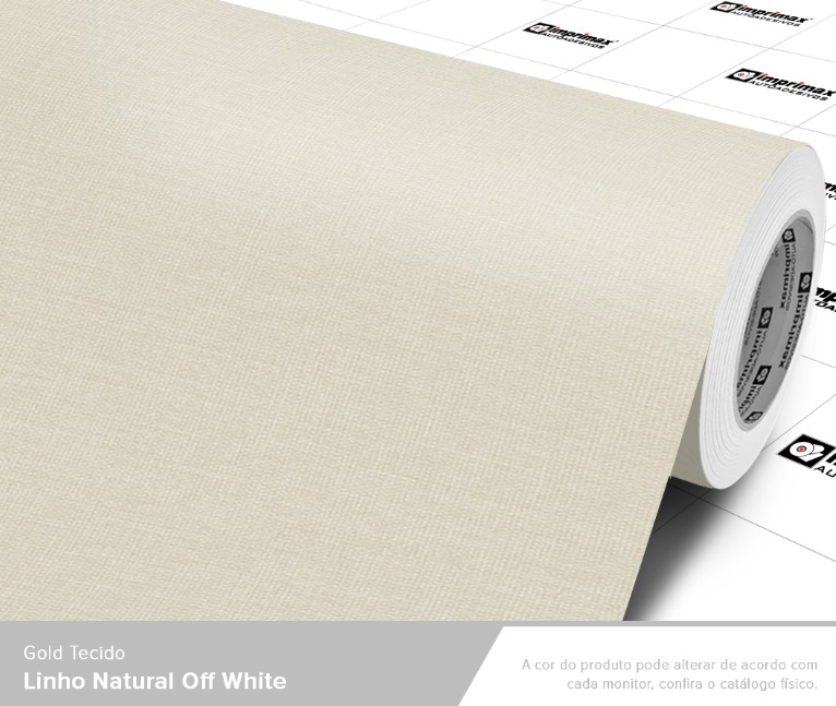 ADESIVO GOLD TECIDO LINHO NATURAL OFF WHITE - 1,22 largura