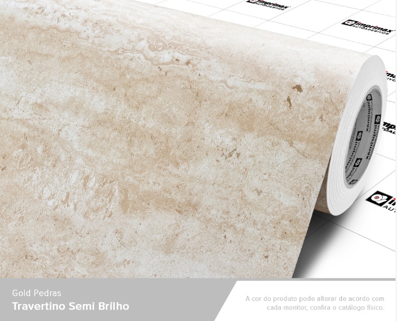 ADESIVO PISOMAX MARMORE TRAVERTINO SEMI BRILHO - 1,22 mts largura