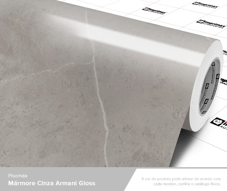 ADESIVO PISOMAX MARMORE CINZA ARMANI GLOSS - 1,22 mts largura
