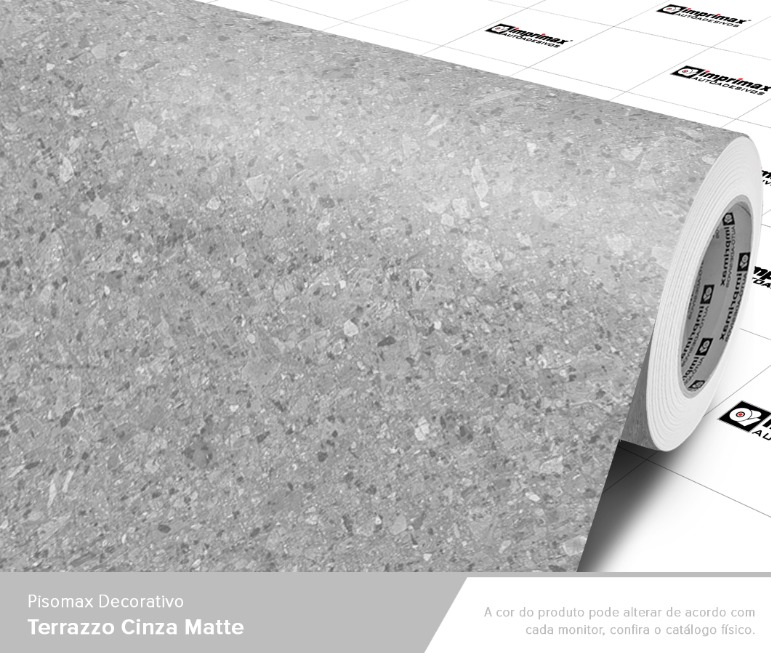 ADESIVO PISOMAX TERRAZO CINZA MATTE - 1,22 mts largura